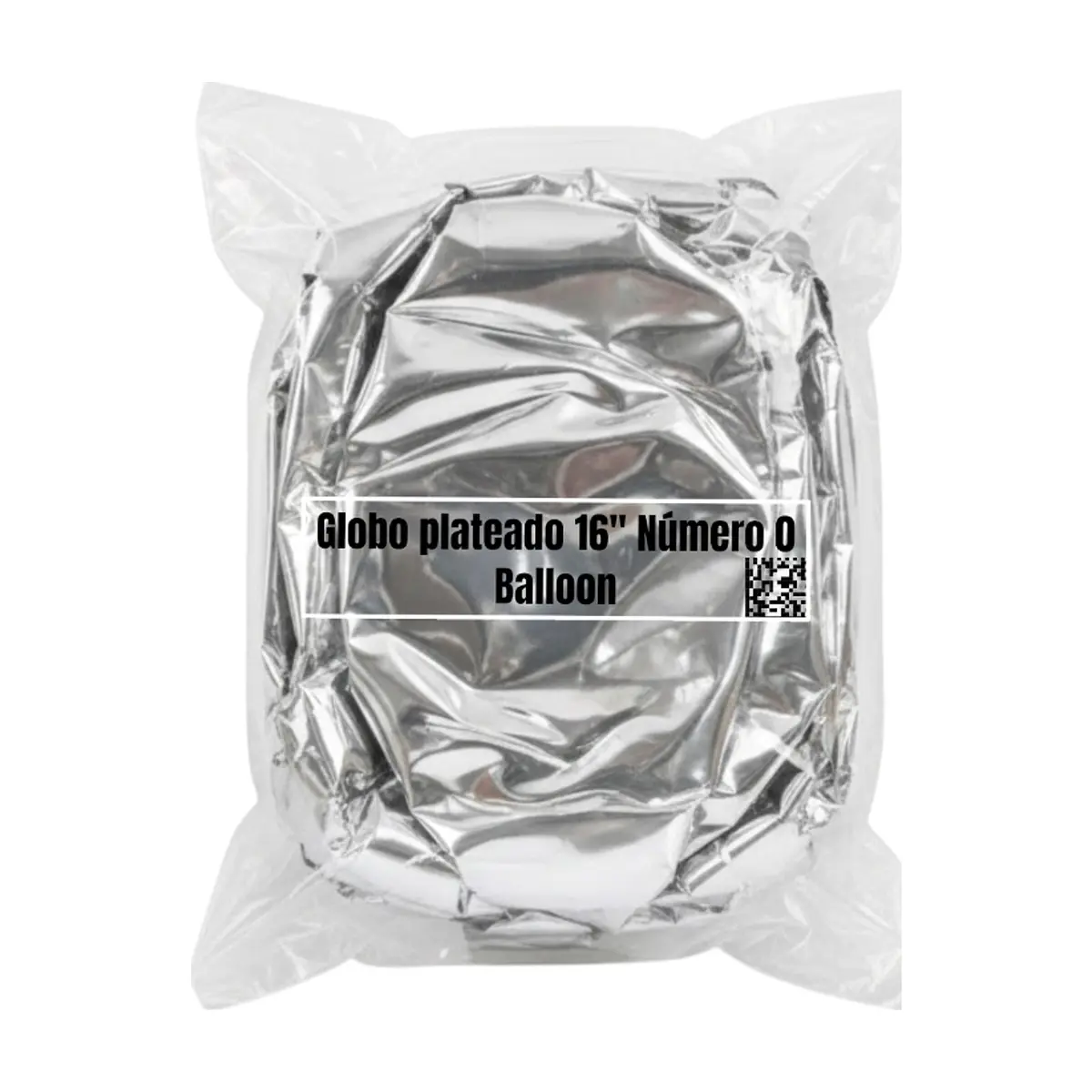 Globo plateado 16" Número 0 Balloon - Thumbnail 3