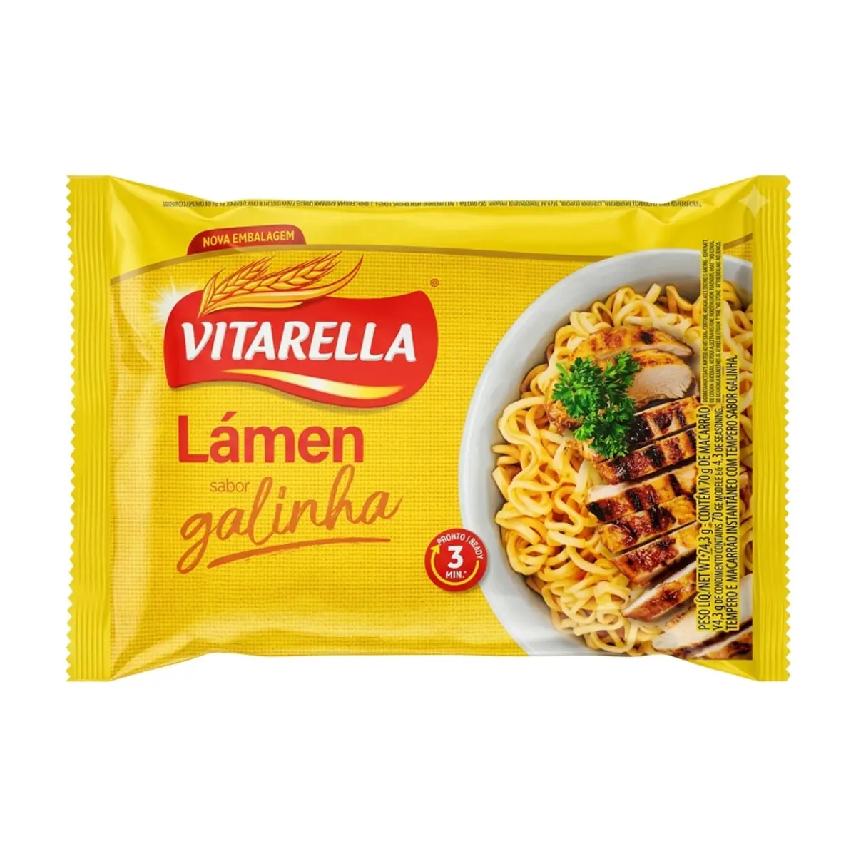 Sopa de fideos instantánea sabor a gallina Vitarella (74.3 g / 2.62 oz)