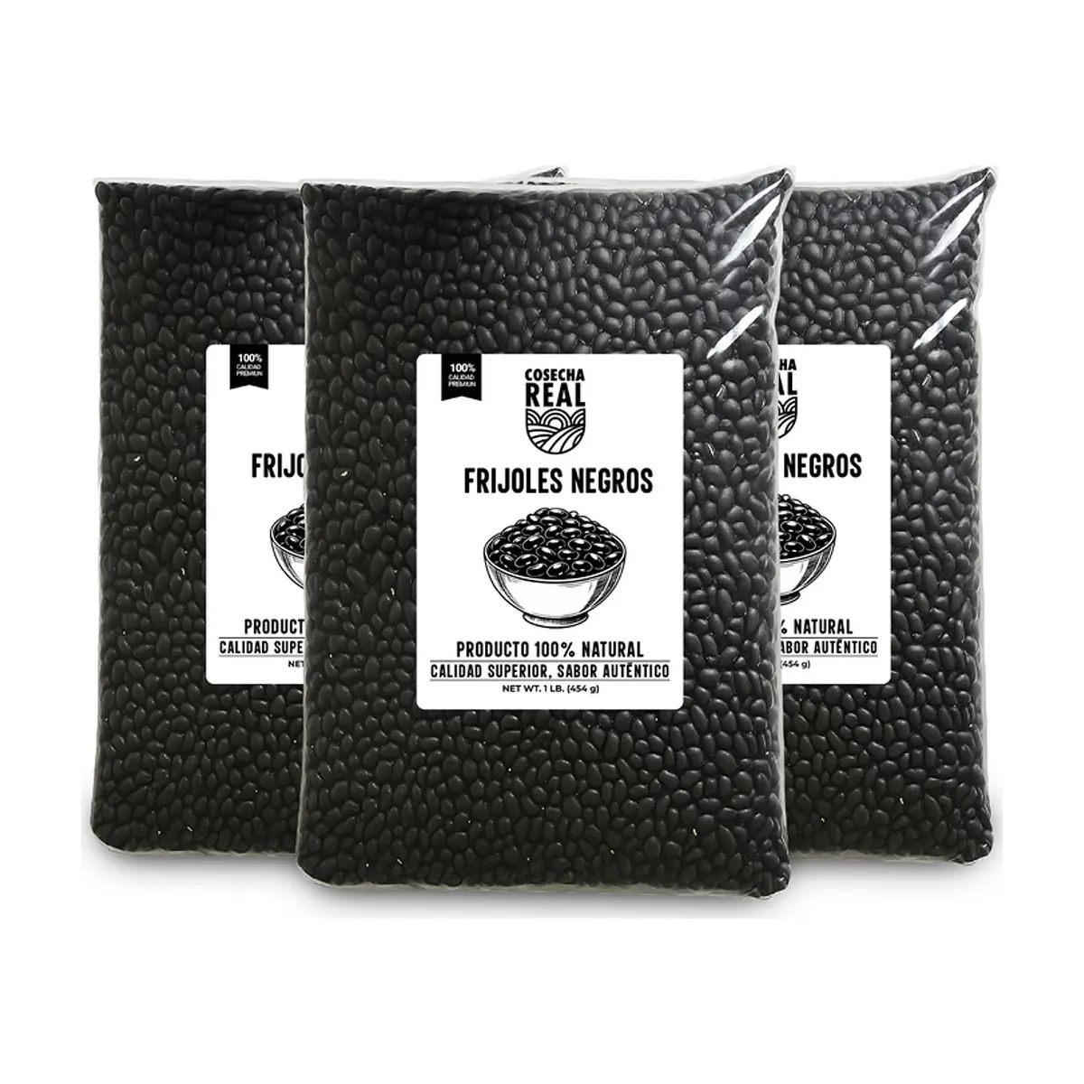 Frijoles negros Cosecha Real (3 x 454 g / 1 lb)