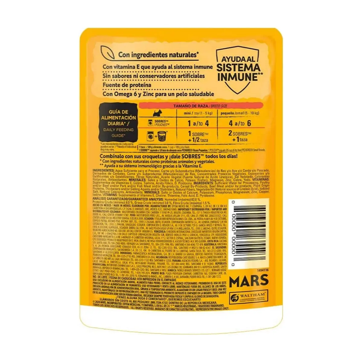 Alimento sabor res para perros de razas pequeñas Pedigree (100 g / 3.52 oz) - Thumbnail 2