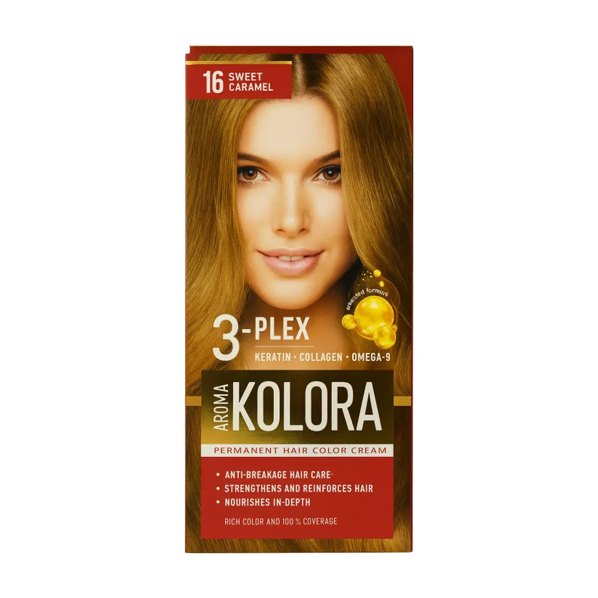Tinte en crema para el cabello No. 16 Caramelo Dulce Aroma Kolora (130 g)