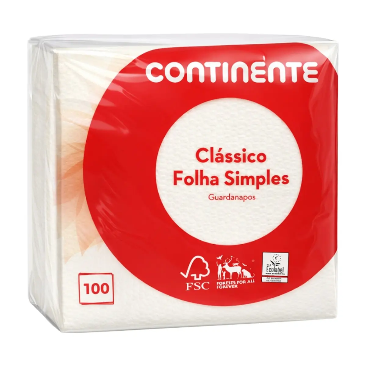 Servilletas blancas de una capa Continente (100 U)