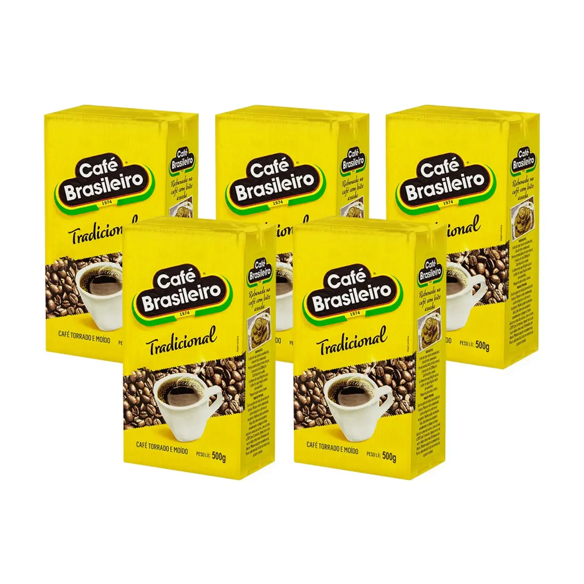 Café tradicional Brasileiro (5 x 500 g / 1.1 lb) - Imagen 1