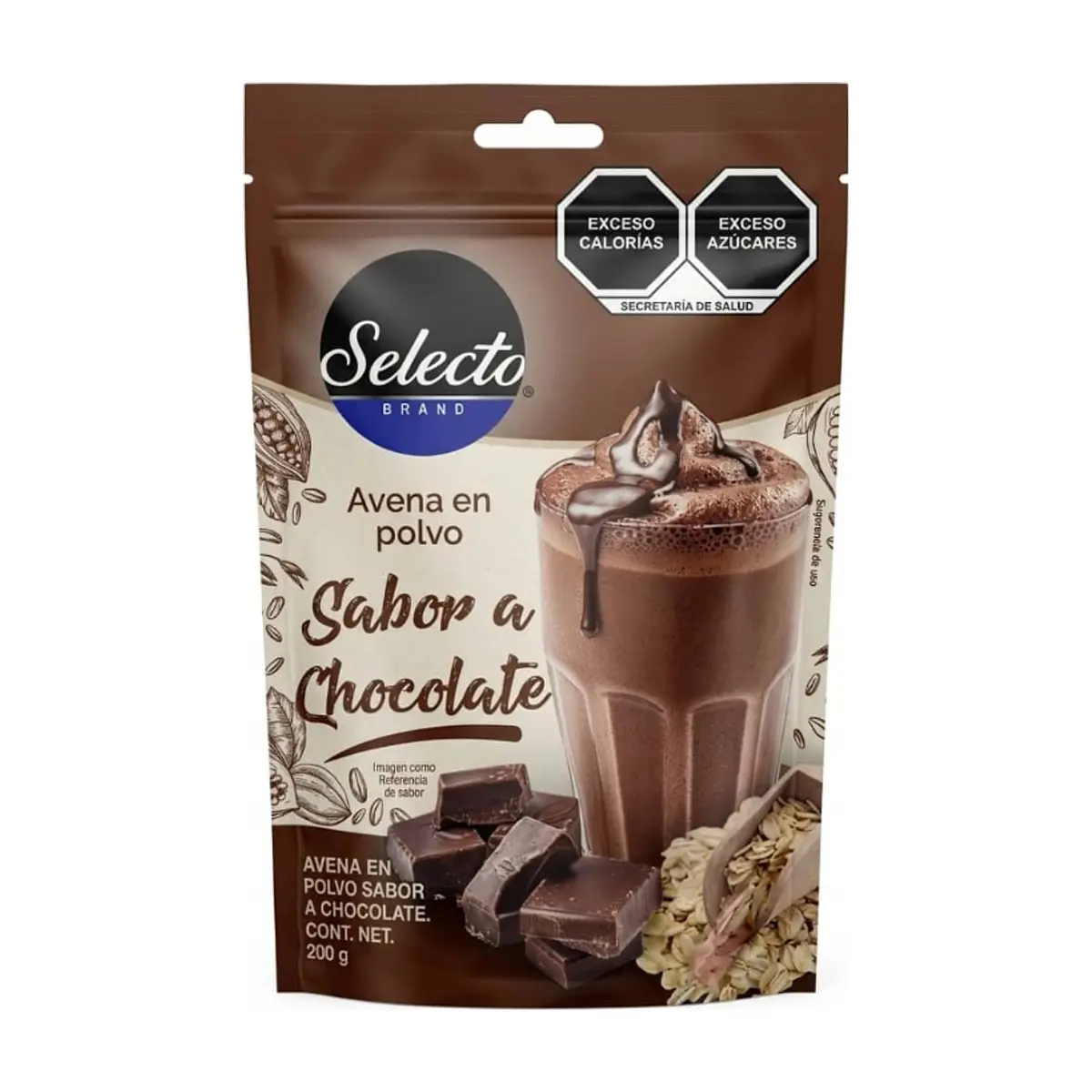 Avena en polvo sabor a chocolate Selecto Brand (200 g / 7.05 oz) - Miniatura 1