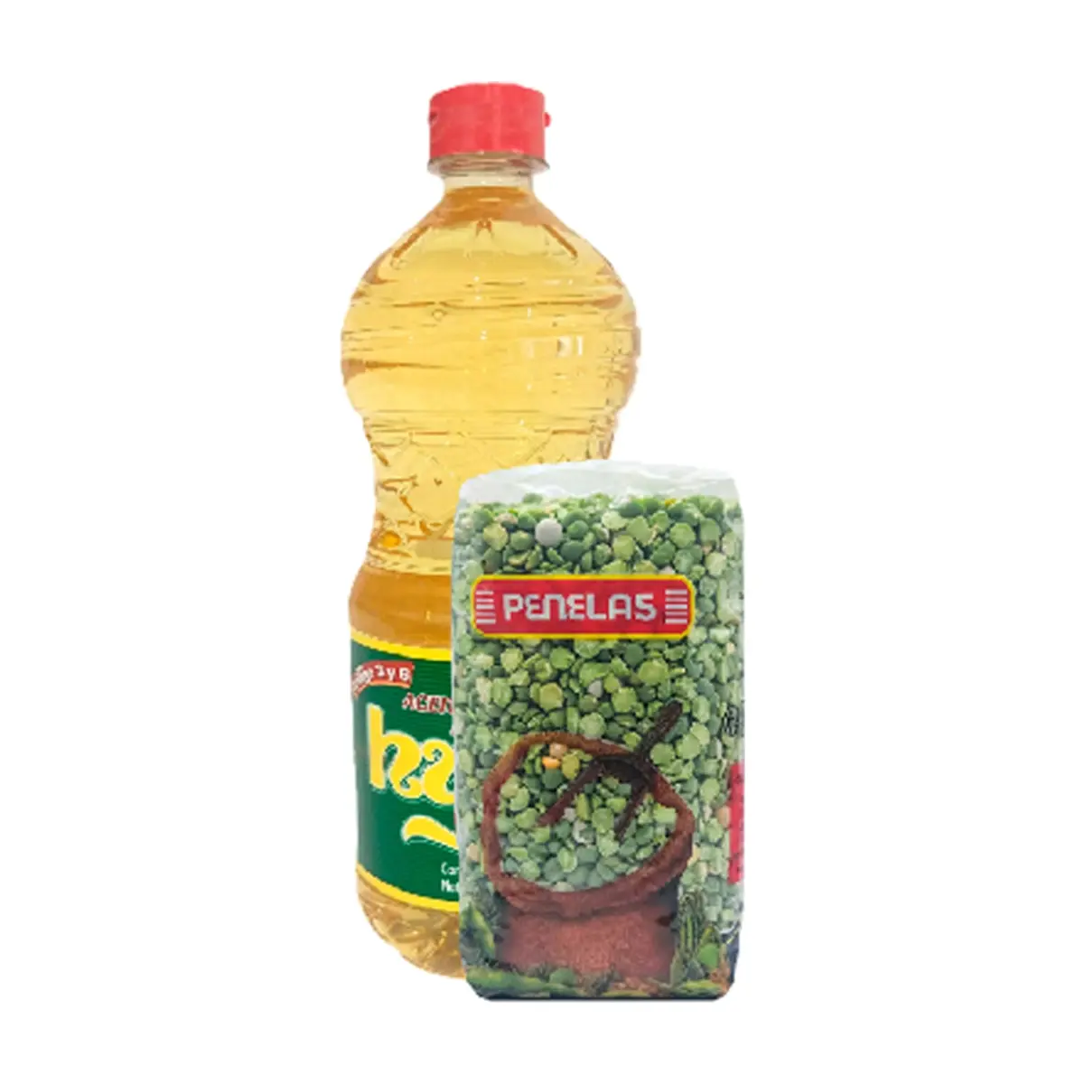 Aceite de soya puro Hysa (1 L) + Chicharo verde Penelas (500 g / 1.10 lb)