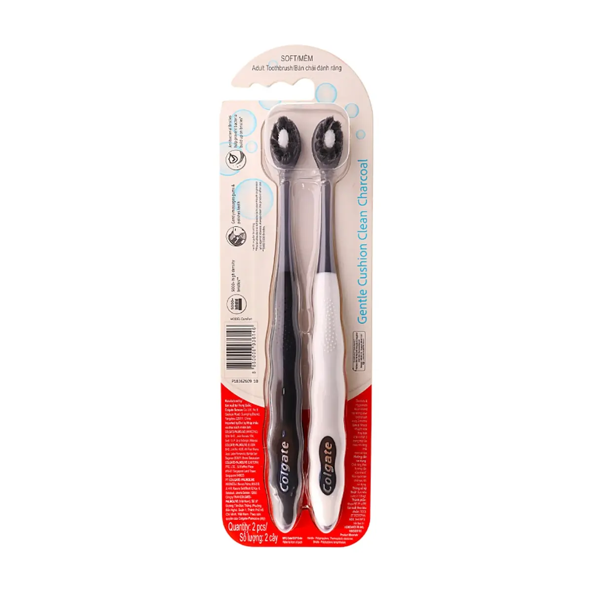 Cepillo de dientes con cerdas suaves Cushion Clean Colgate (2 U) - Thumbnail 3