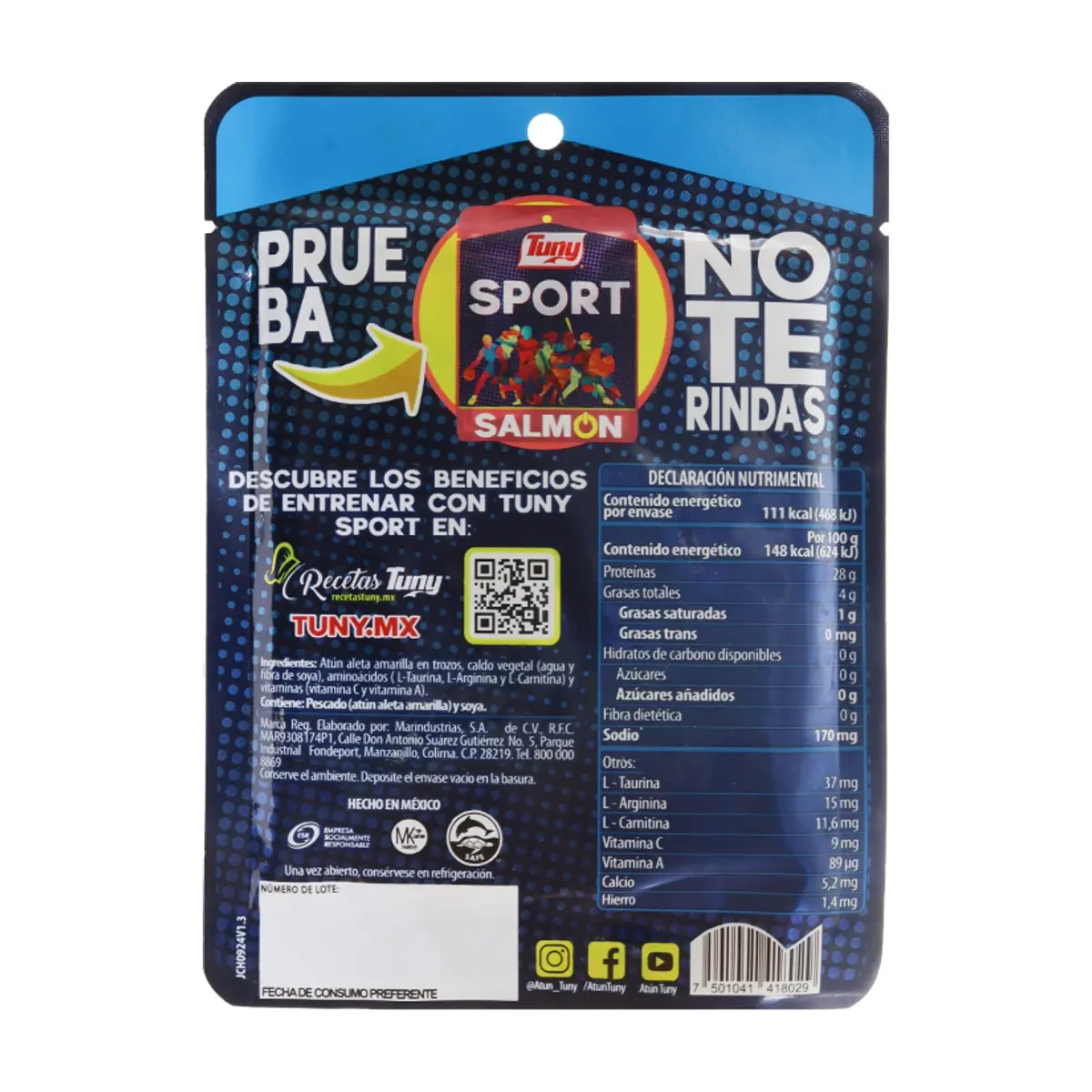 Atún en trozos en agua adicionado con vitaminas Sport Tuny (75 g / 2.65 oz) - Thumbnail 4