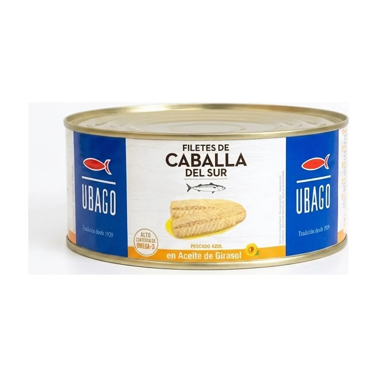 Filete de Caballa del Sur en Aceite de Girasol (950 gr) UBAGO
