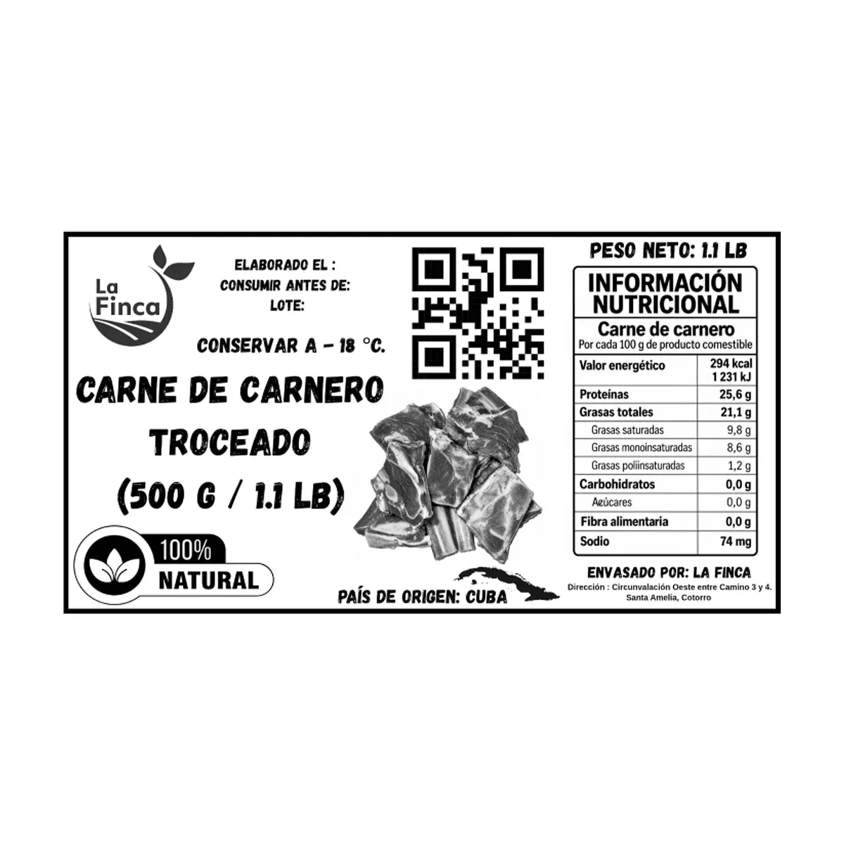 Carne de carnero troceado La Finca (500 g / 1.1 lb) - Miniatura 3