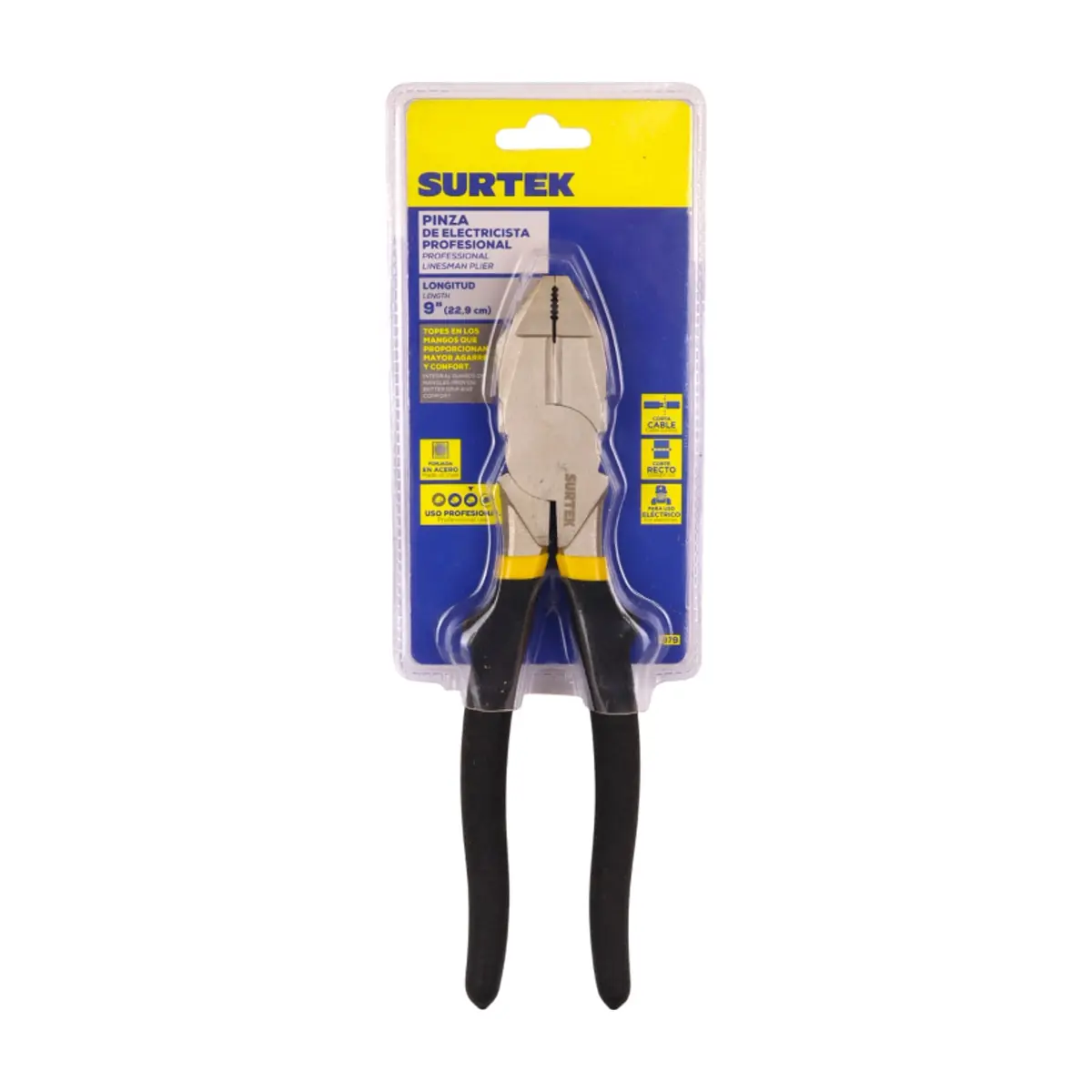 Pinza profesional para electricista de corte lateral de 9" Surtek 979 - Thumbnail 2