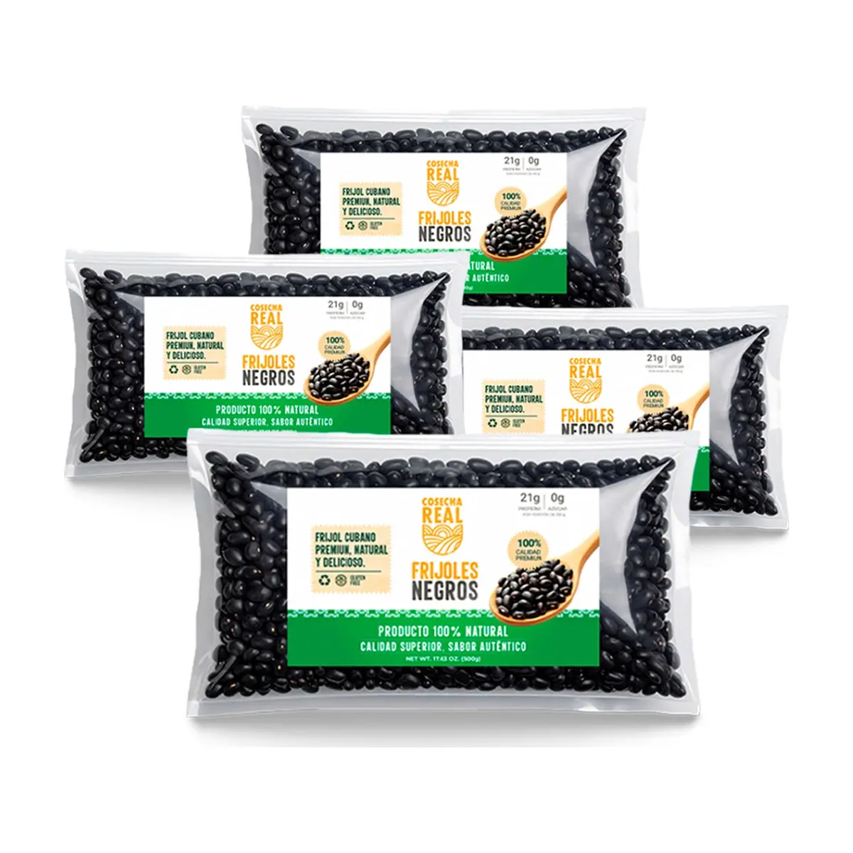 Frijoles negros Cosecha Real (4 x 500 g / 1.1 lb)