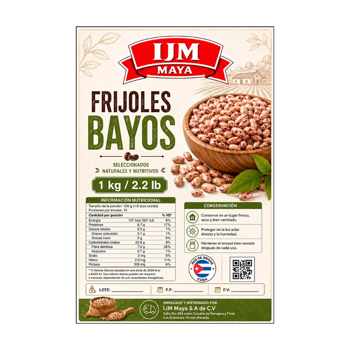 Frijoles bayos IJM Maya (1 kg / 2.2 lb) - Thumbnail 2