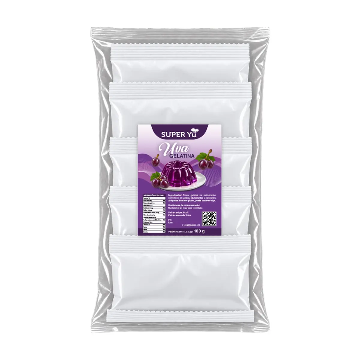 Gelatina sabor uva Super Yu (100 g / 3.52 oz)
