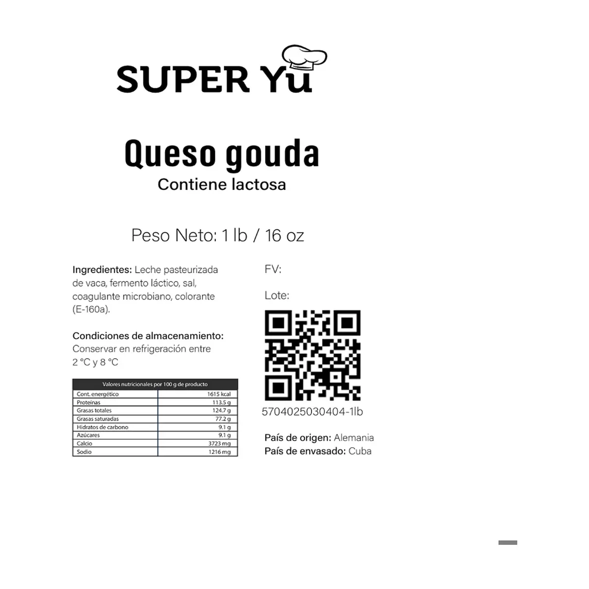 Queso gouda Super Yu (454 g / 1 lb) - Thumbnail 2