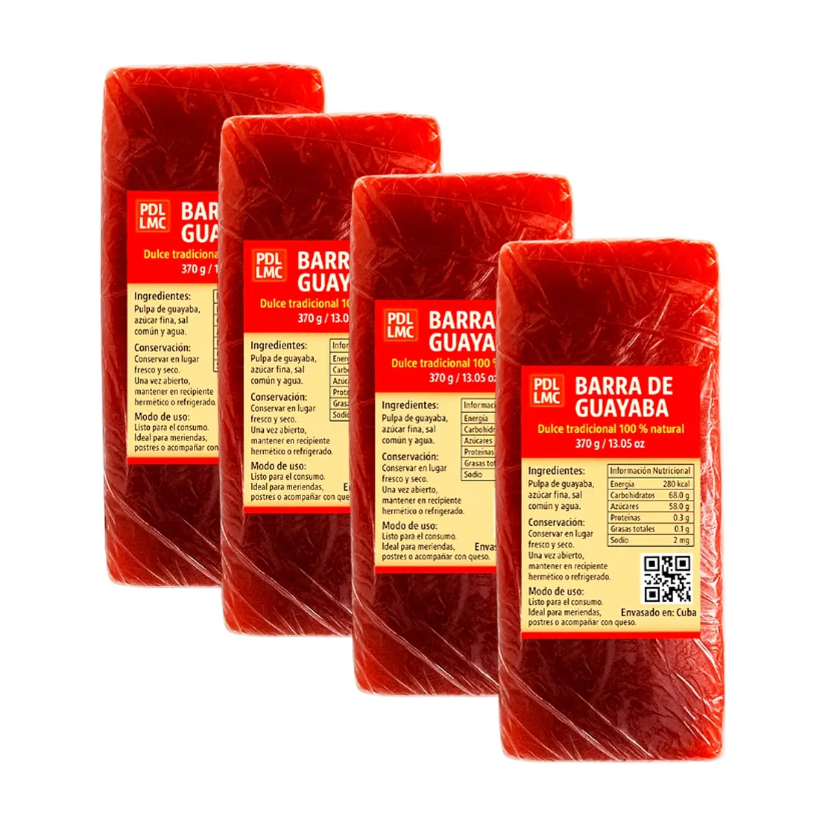 Barra de guayaba – dulce tradicional 100% natural (4 x 370 g / 13.05 oz)