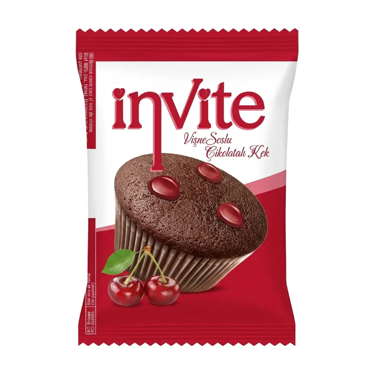 Pastel de chocolate relleno de crema de cereza Invite (25 g / 0.88 oz)