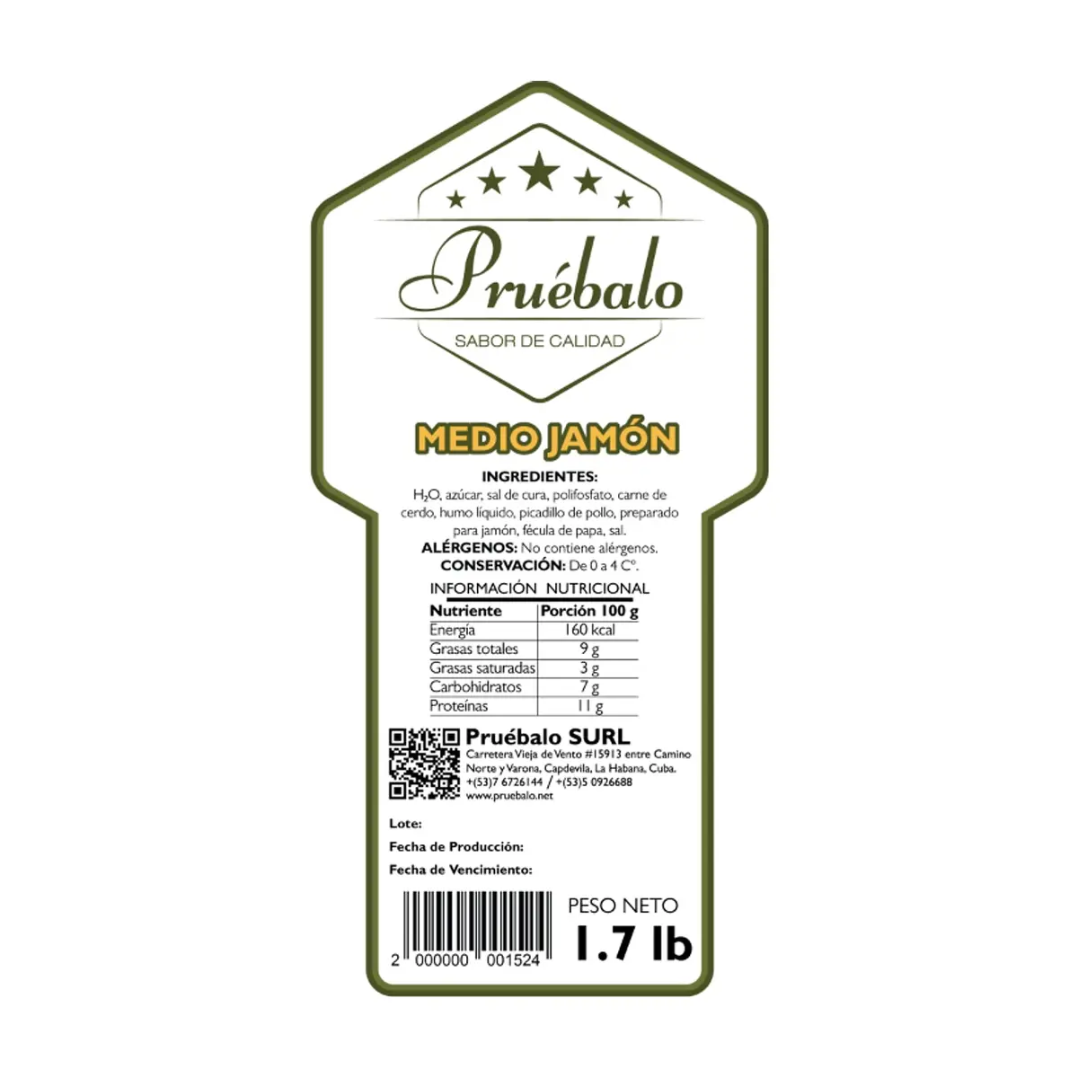 Medio jamón Pruébalo (771 g / 1.7 lb) - Thumbnail 2
