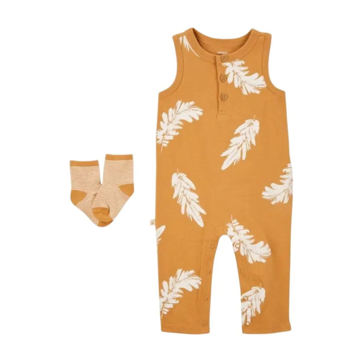 Conjunto de mono y calcetines de plumas para bebé de 2 piezas Carter's (Talla-3 M)