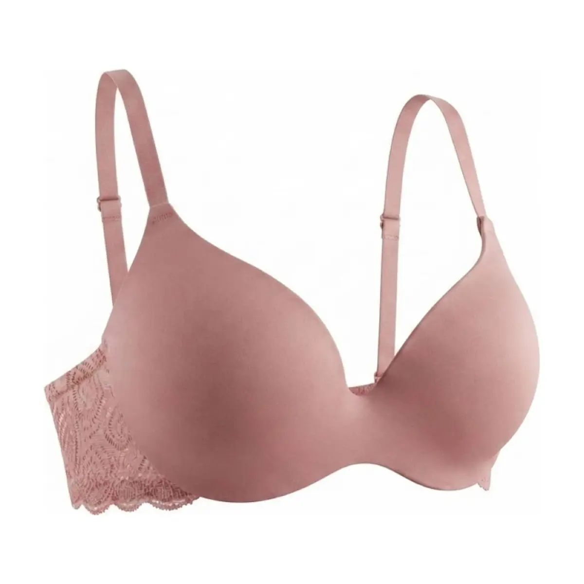 Sujetador rosa viejo de copa lisa con encaje en los laterales Eternity Lisa's (Talla 36 / 80B) - Miniatura 1