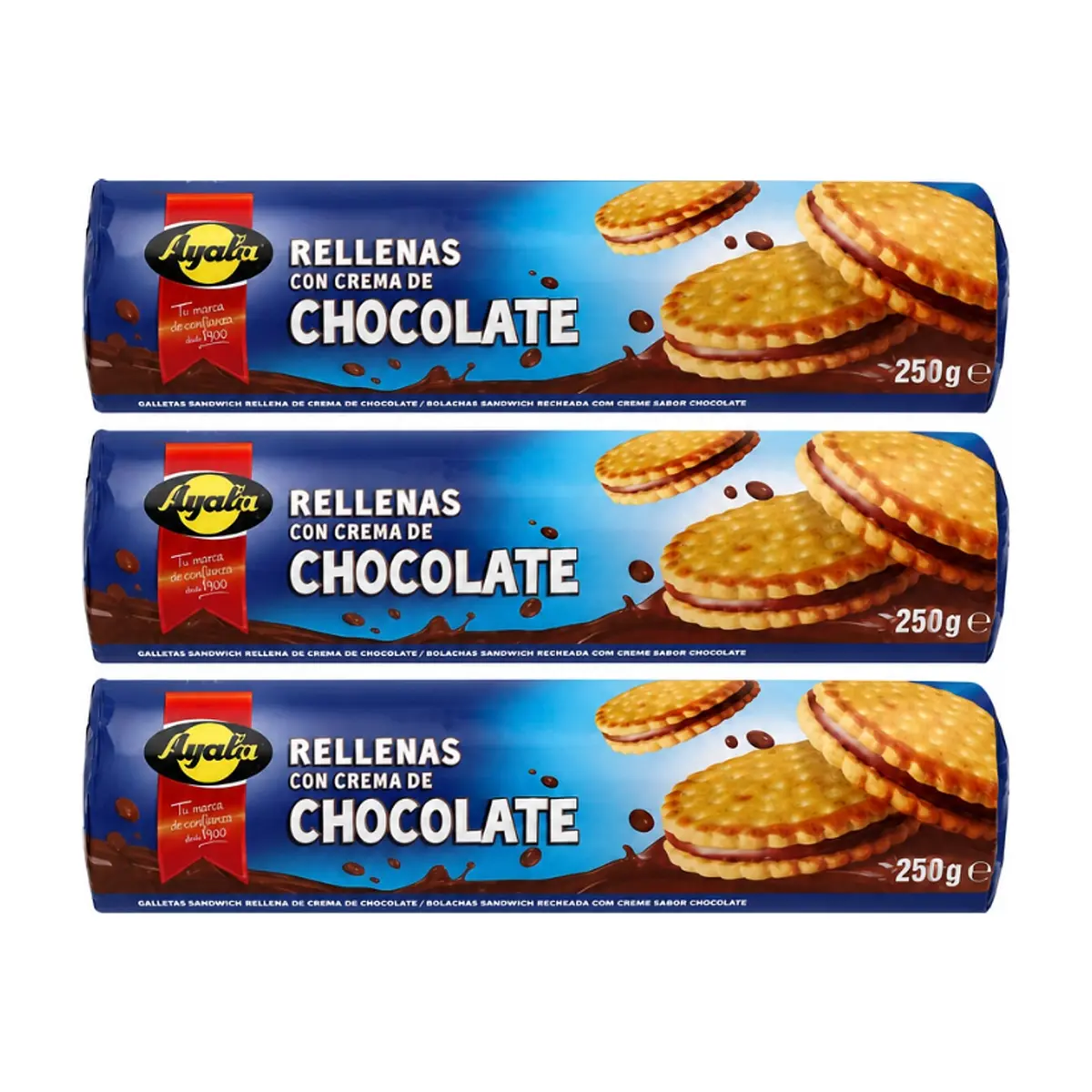 Galletas rellenas con crema de Chocolate Ayala (3 x 250 g / 8.82 oz) - Miniatura 1