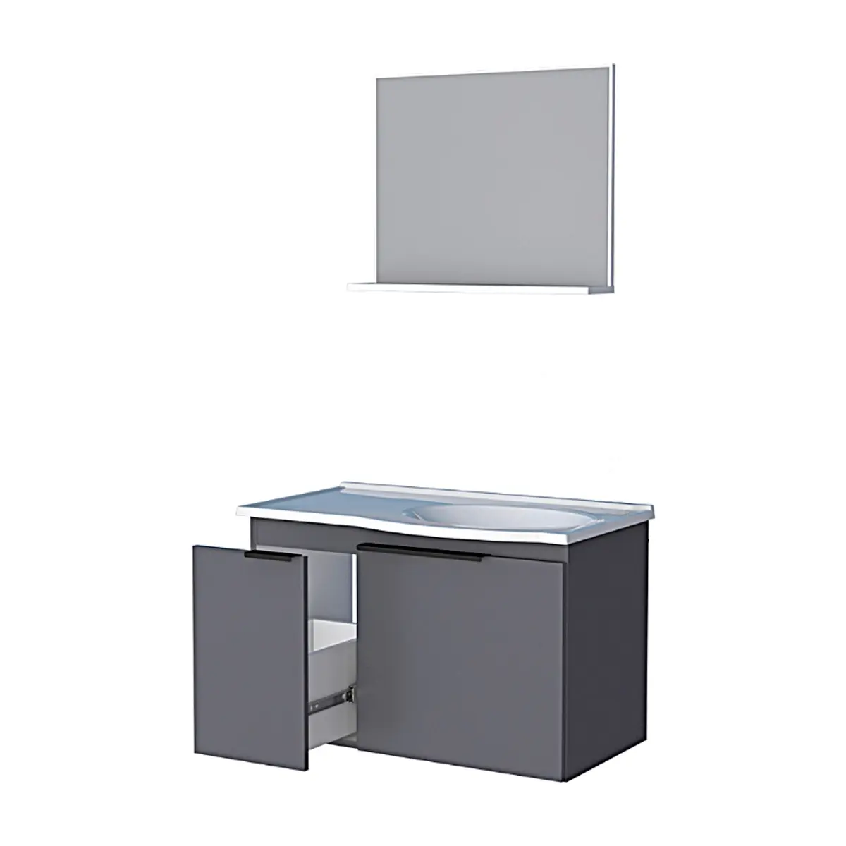 Mueble de baño gris en madera Cozimax Quartz - Thumbnail 5