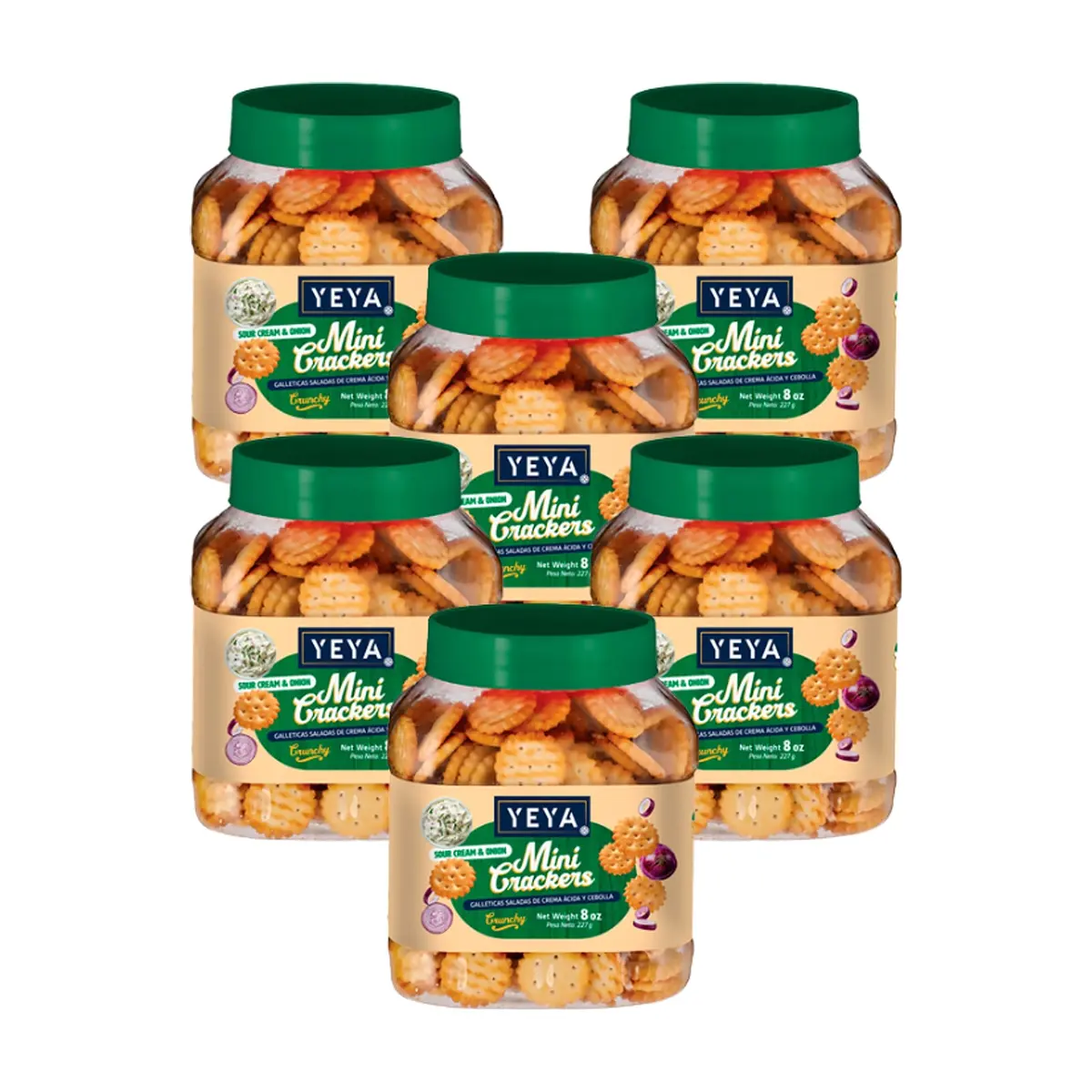 Galleticas saladas sabor crema y cebolla YEYA (6 x  227 g )