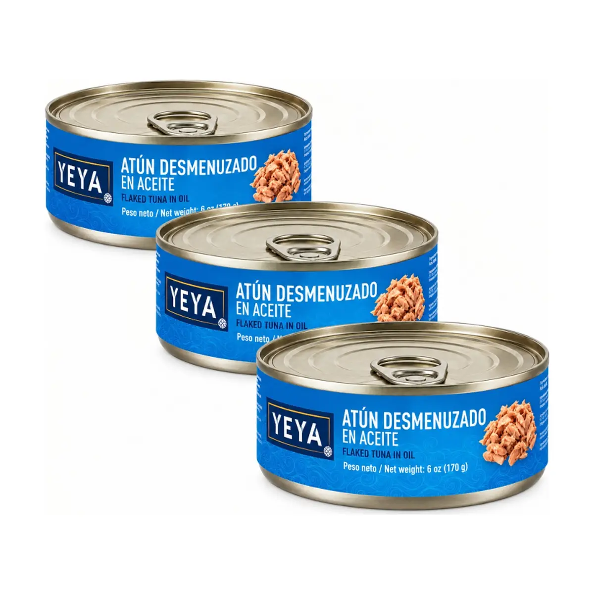 Atún desmenuzado en aceite YEYA (3 x 170 g / 6 oz)