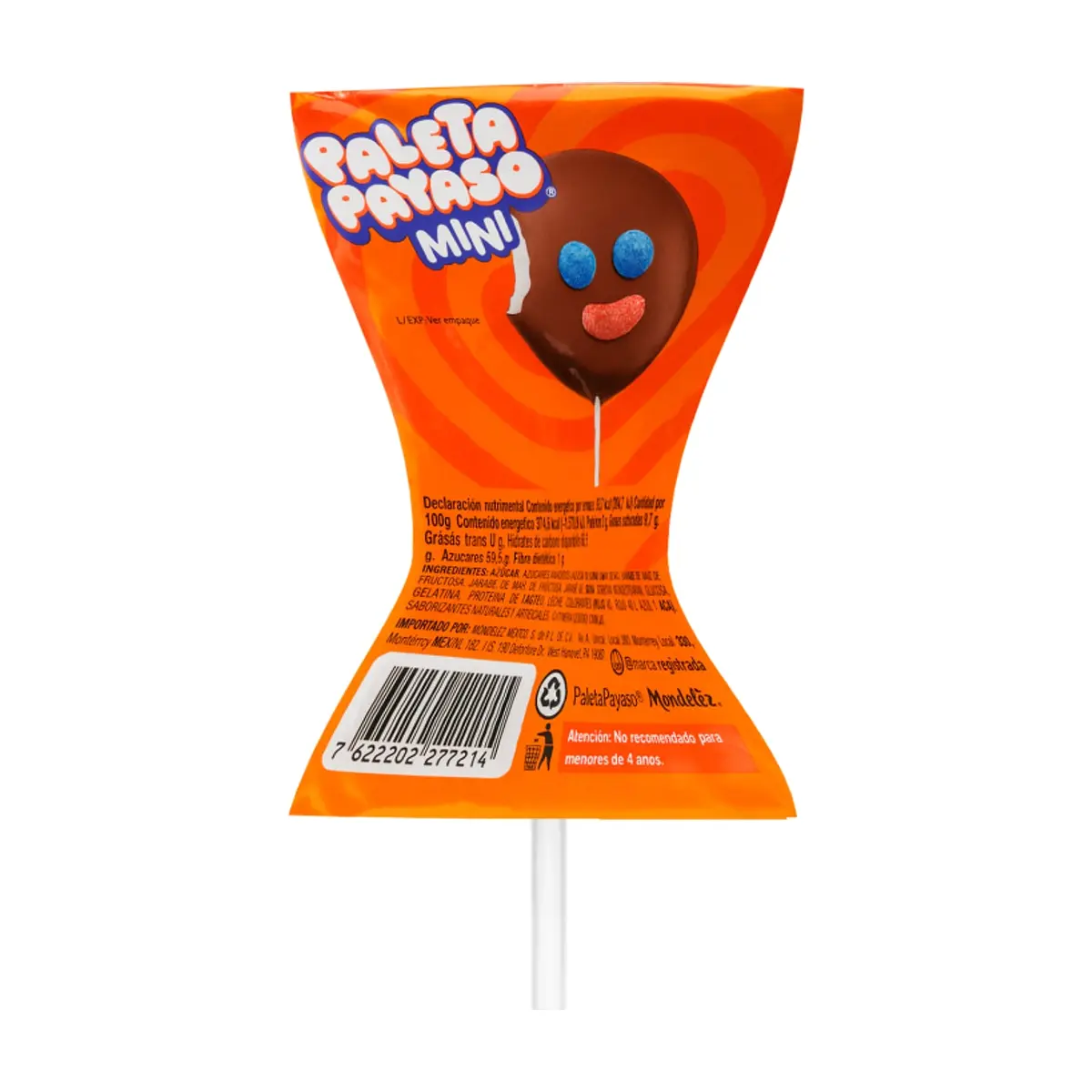 Mini paleta payaso de malvavisco con cobertura sabor a chocolate y gomitas Ricolino (25 g) - Thumbnail 4
