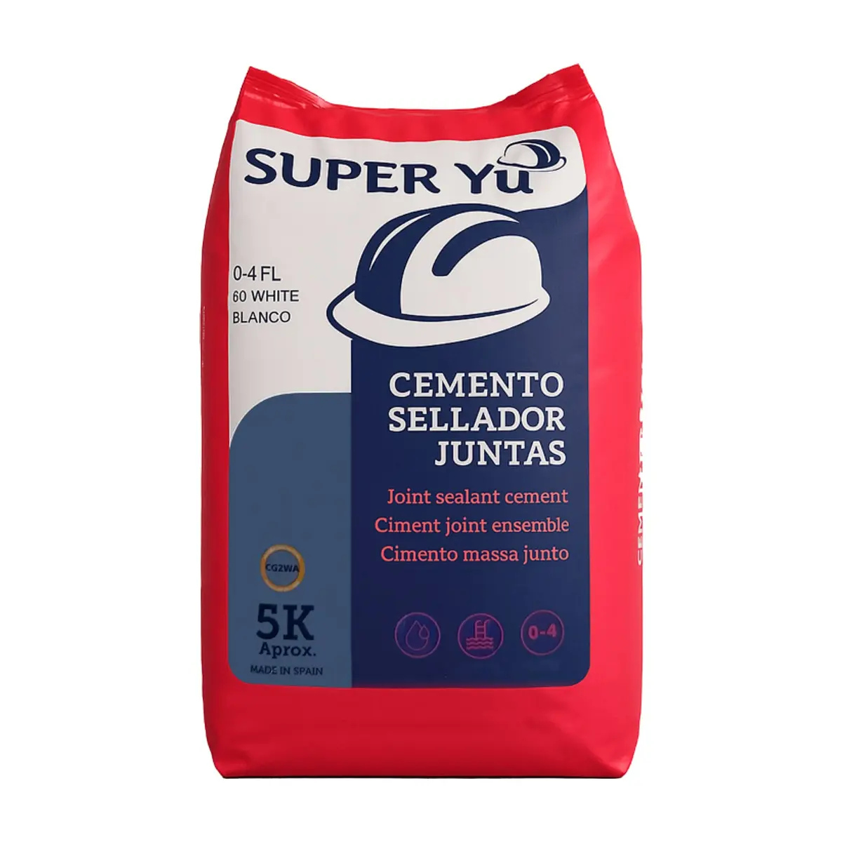 Cemento de cola para juntas color blanco Super Yu (5 kg / 11 lb)