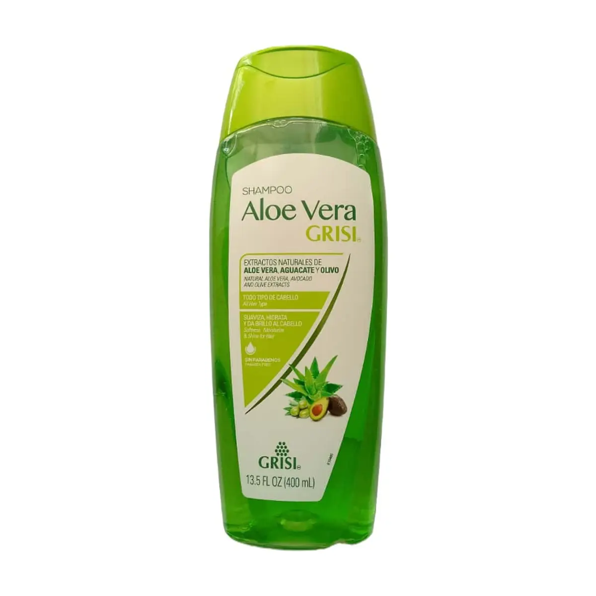 Champú de aloe vera aguacate y olivo Grisi (400 ml / 13.5 fl.oz)