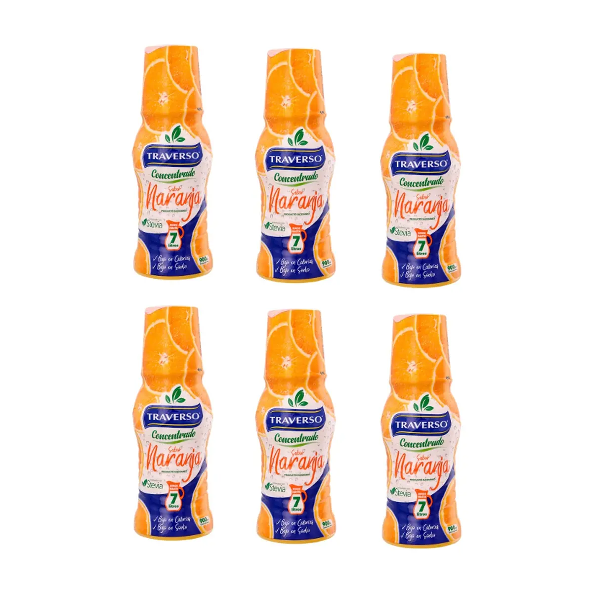 Jugo concentrado sabor naranja Traverso (6 x 900 ml)
