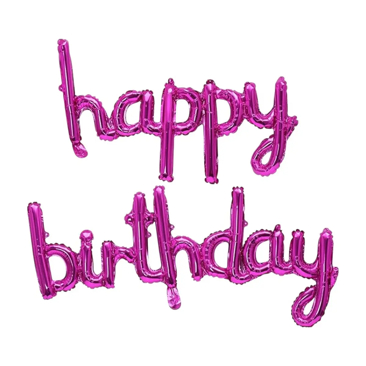 Cartel metálico de happy birthday color rosado Ballons