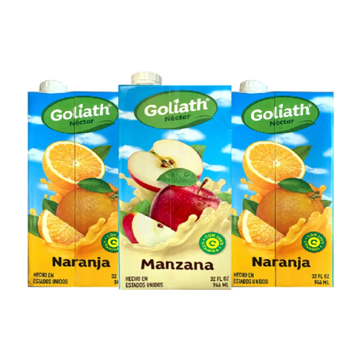Jugos mixtos sabor a manzana + naranja Goliath