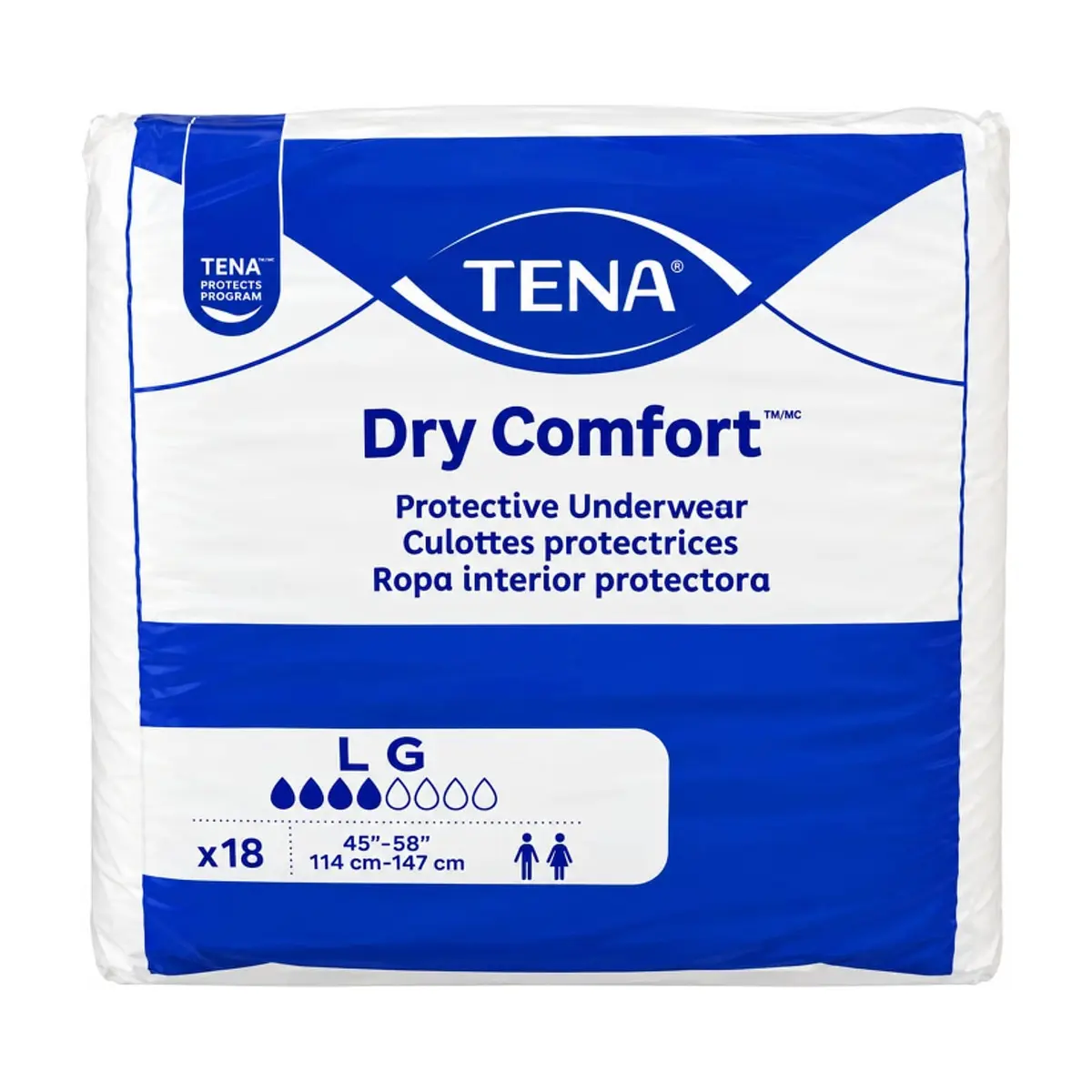 Pañales desechables para adultos talla L Dry Confort Tena (18 U)