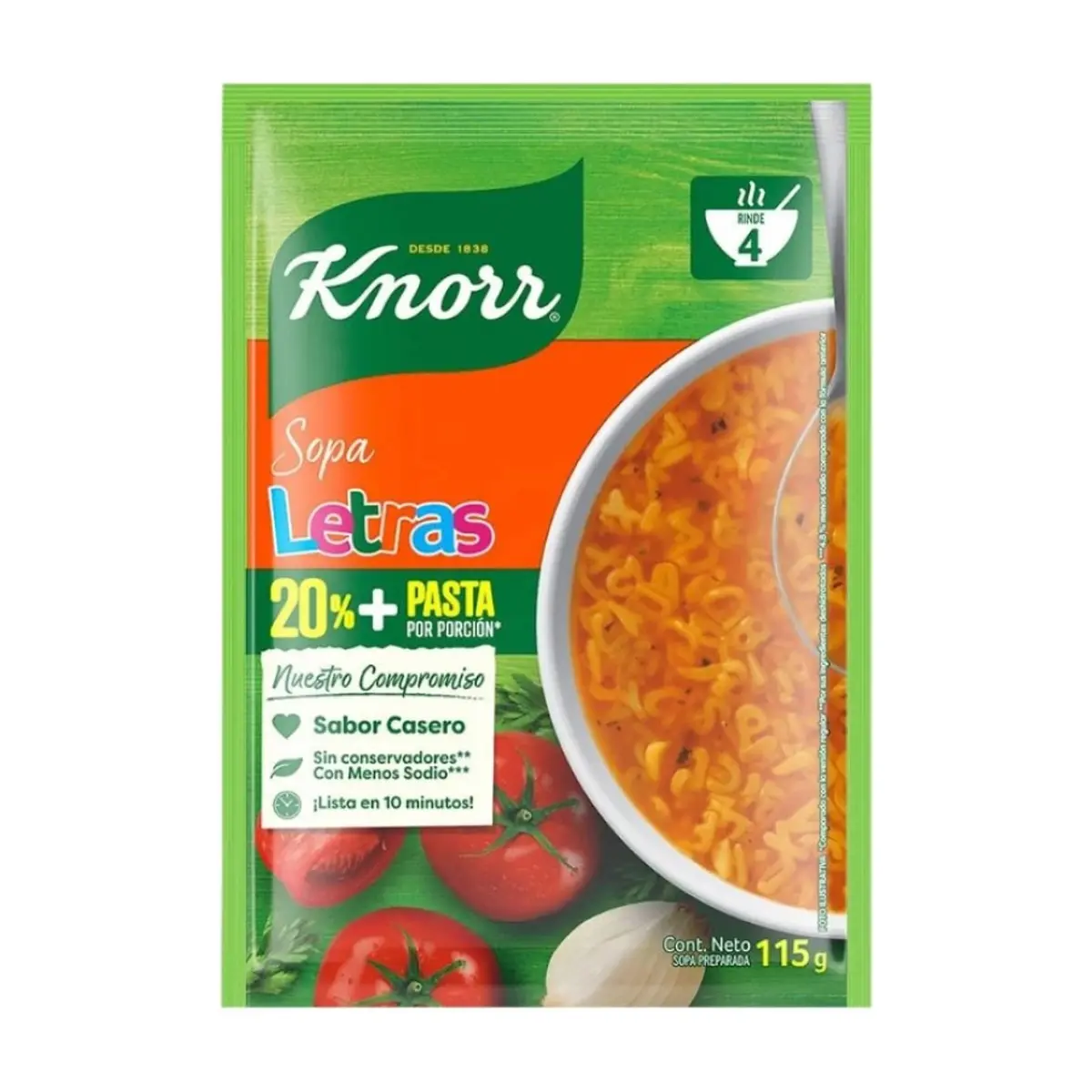 Sopa de letras Knorr (115 g / 4.06 oz)