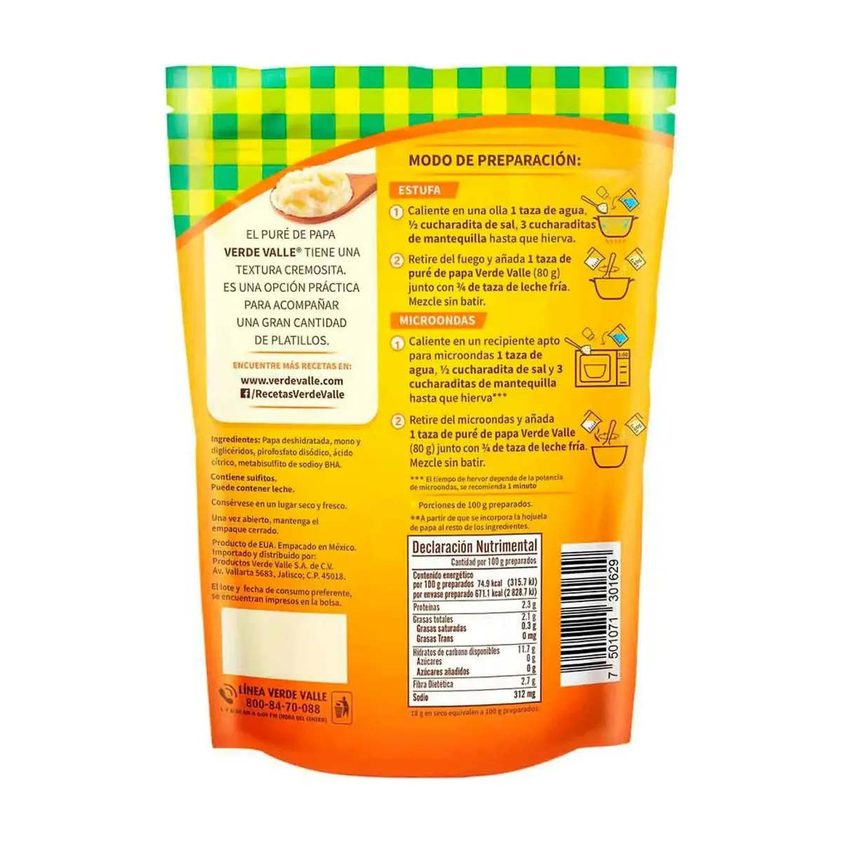 Puré de papa con sabor natural Verde Valle (160 g / 5.64 oz) - Thumbnail 2