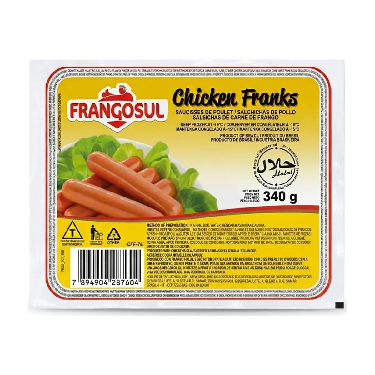 Salchicha de pollo Frangosul (340 g / 12 oz)
