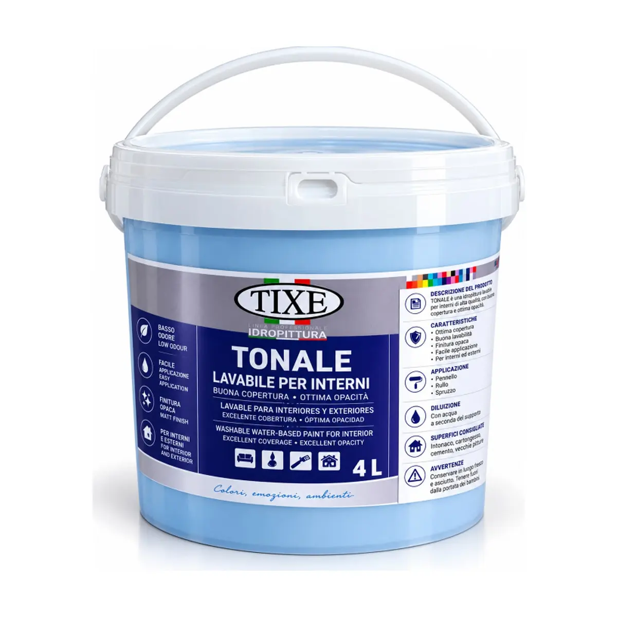 Pintura lavable de color azul para interiores TIXE (4 L) - Miniatura 1