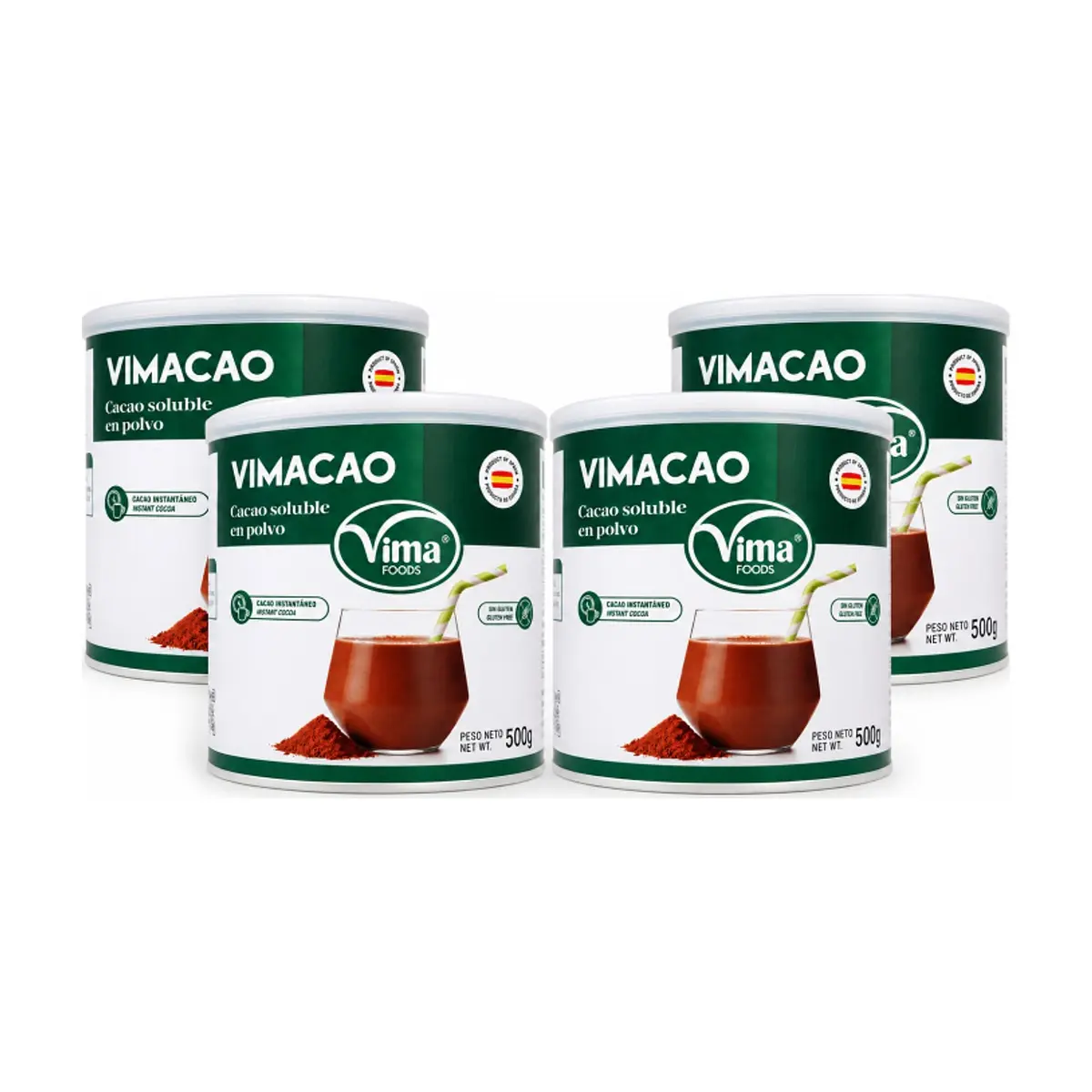 Cacao soluble en polvo Vimacao Vima Foods (4 x 500 g / 1.1 lb) - Imagen 1