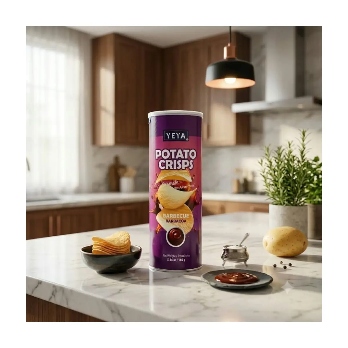 Papas fritas crujientes sabor barbacoa YEYA (14 X 160 g / 5.64 oz) - Thumbnail 5