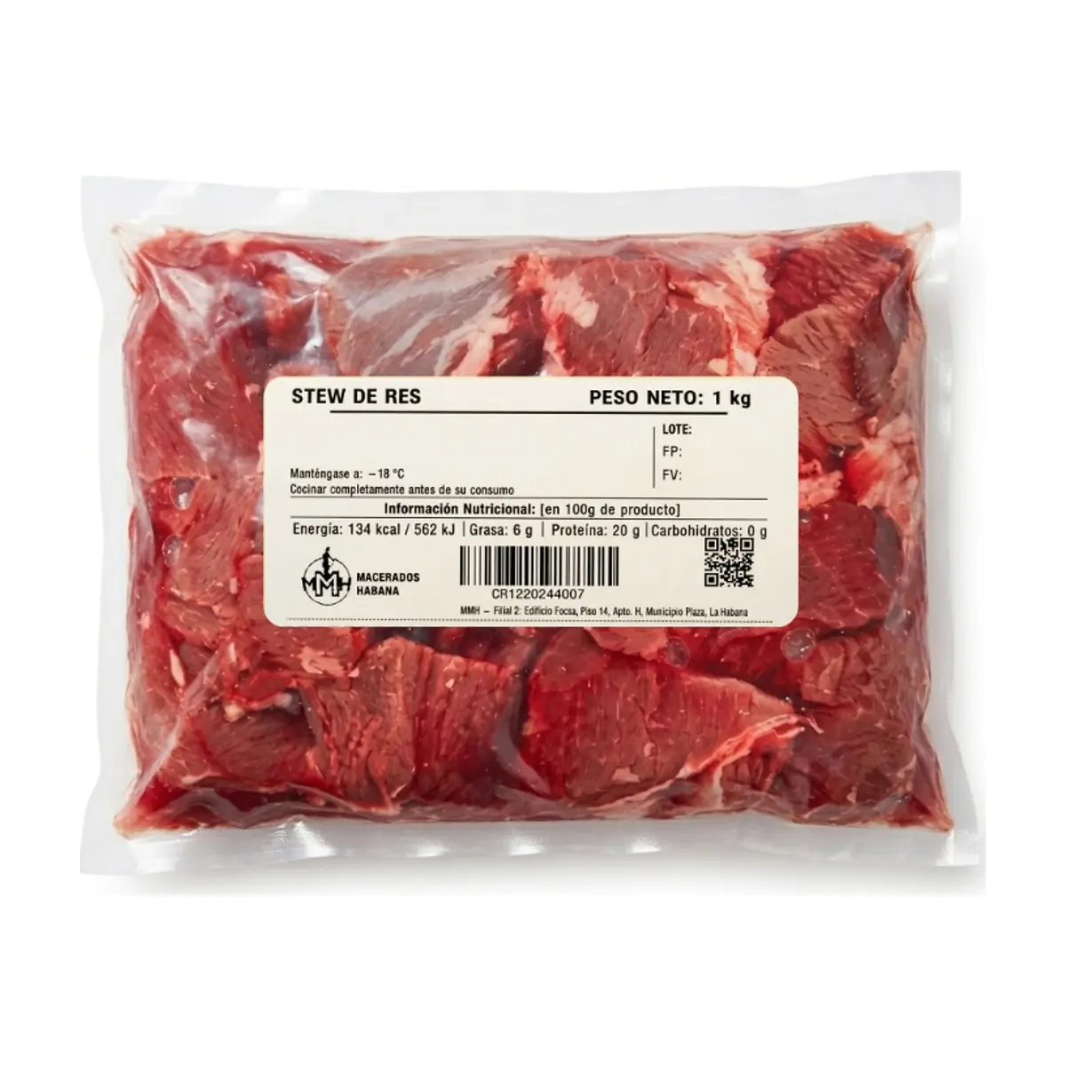 Carne troceada de res Macerados Habana (1 kg / 2.2 lb)