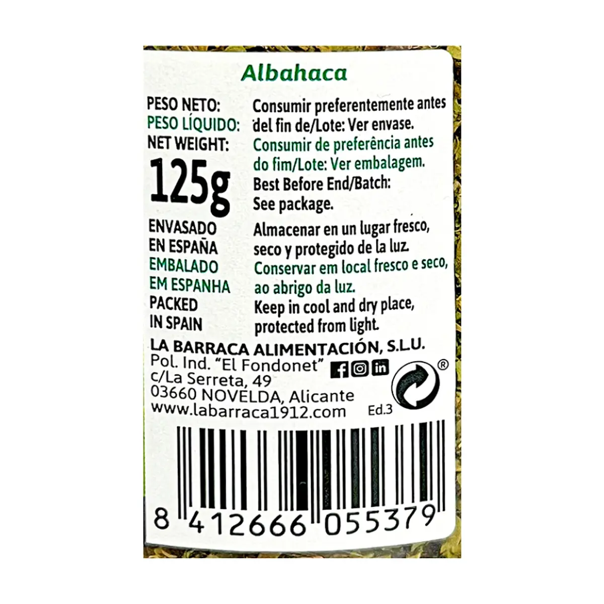 Albahaca La Barraca (125 g / 4.4 oz) - Thumbnail 4