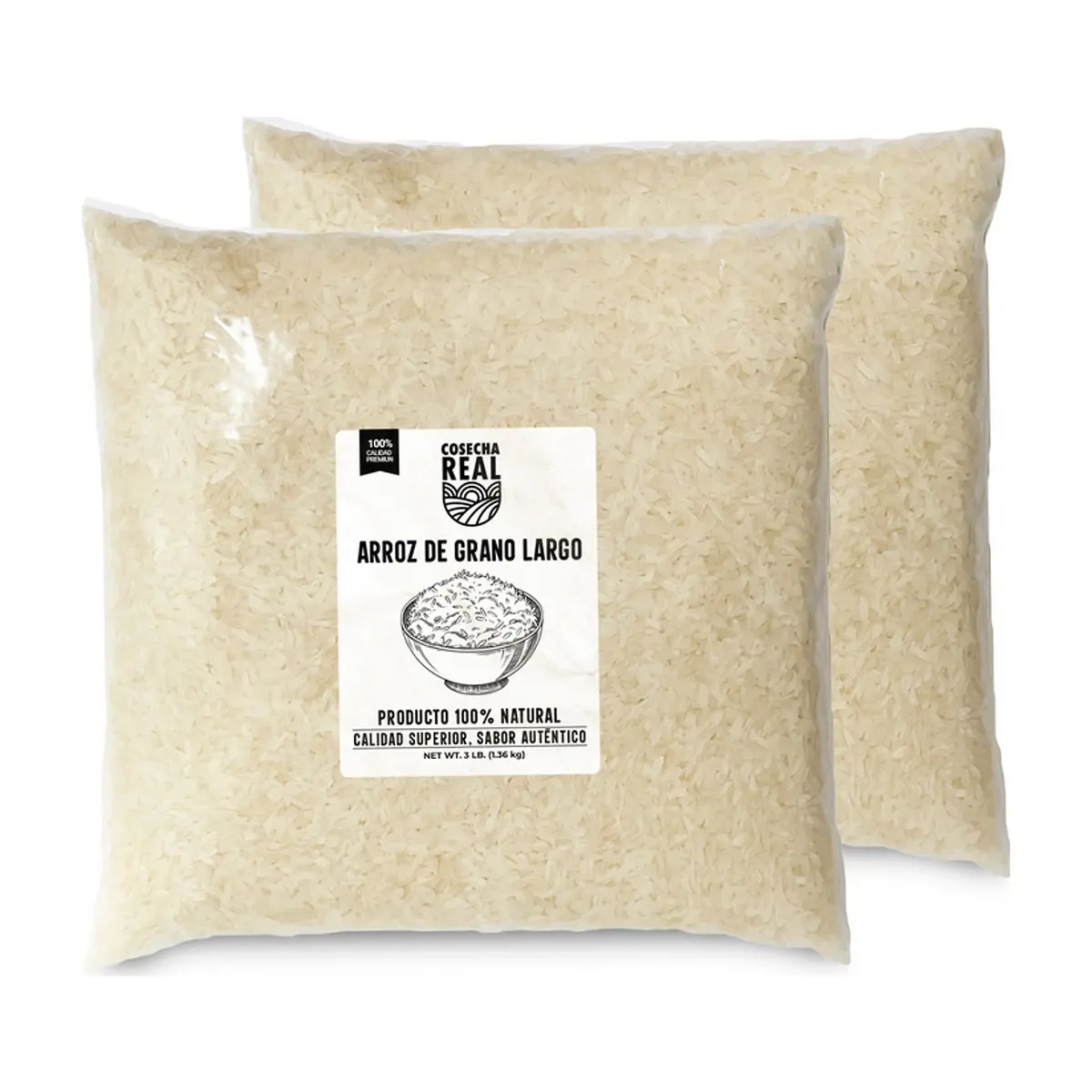 Arroz de grano largo Cosecha Real (2 x 1.36 kg / 3 lb)