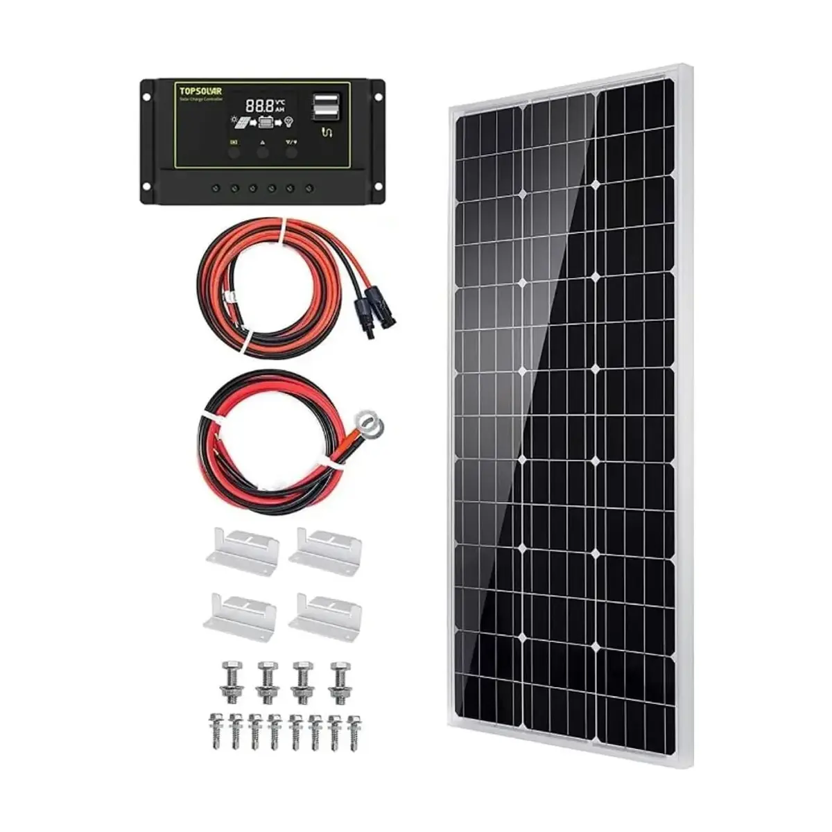 Kit de Panel Solar 100 Watts TOP SOLAR