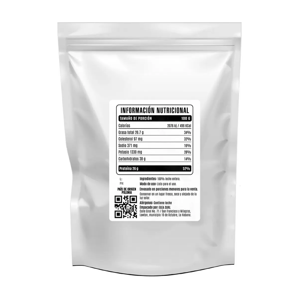 Leche entera en polvo Cosecha Real (1 kg / 2.2 lb) - Miniatura 3