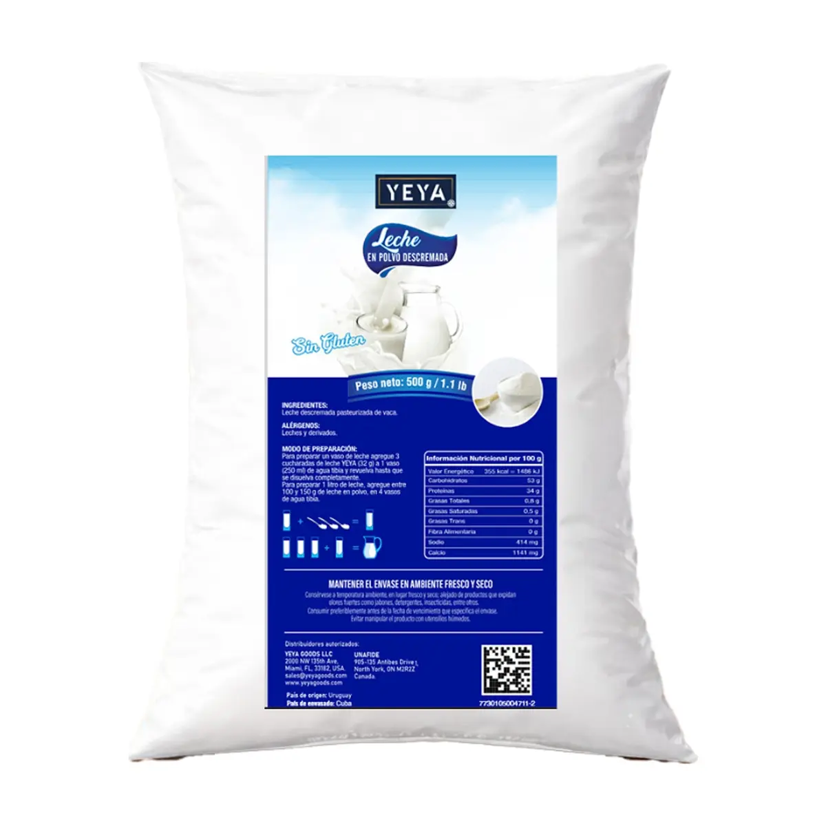 Leche en polvo descremada YEYA ( 6 x 500 g / 1.1 lb ) - Thumbnail 3