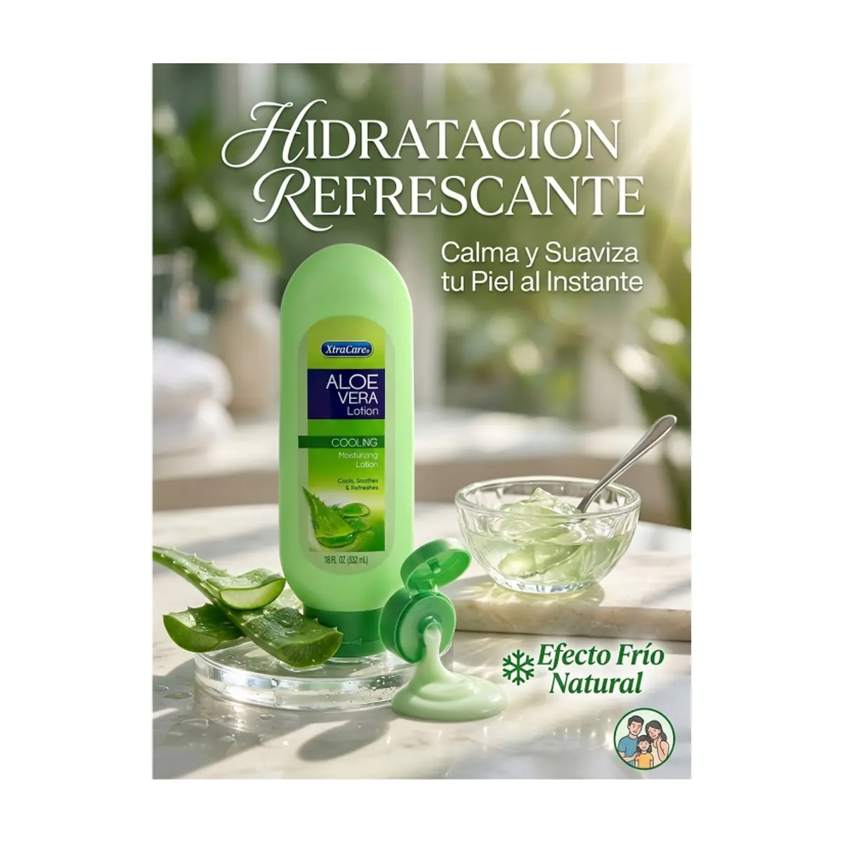 Loción corporal -crema- refrescante de aloe vera XtraCare (532 ml / 18 oz) - Thumbnail 4
