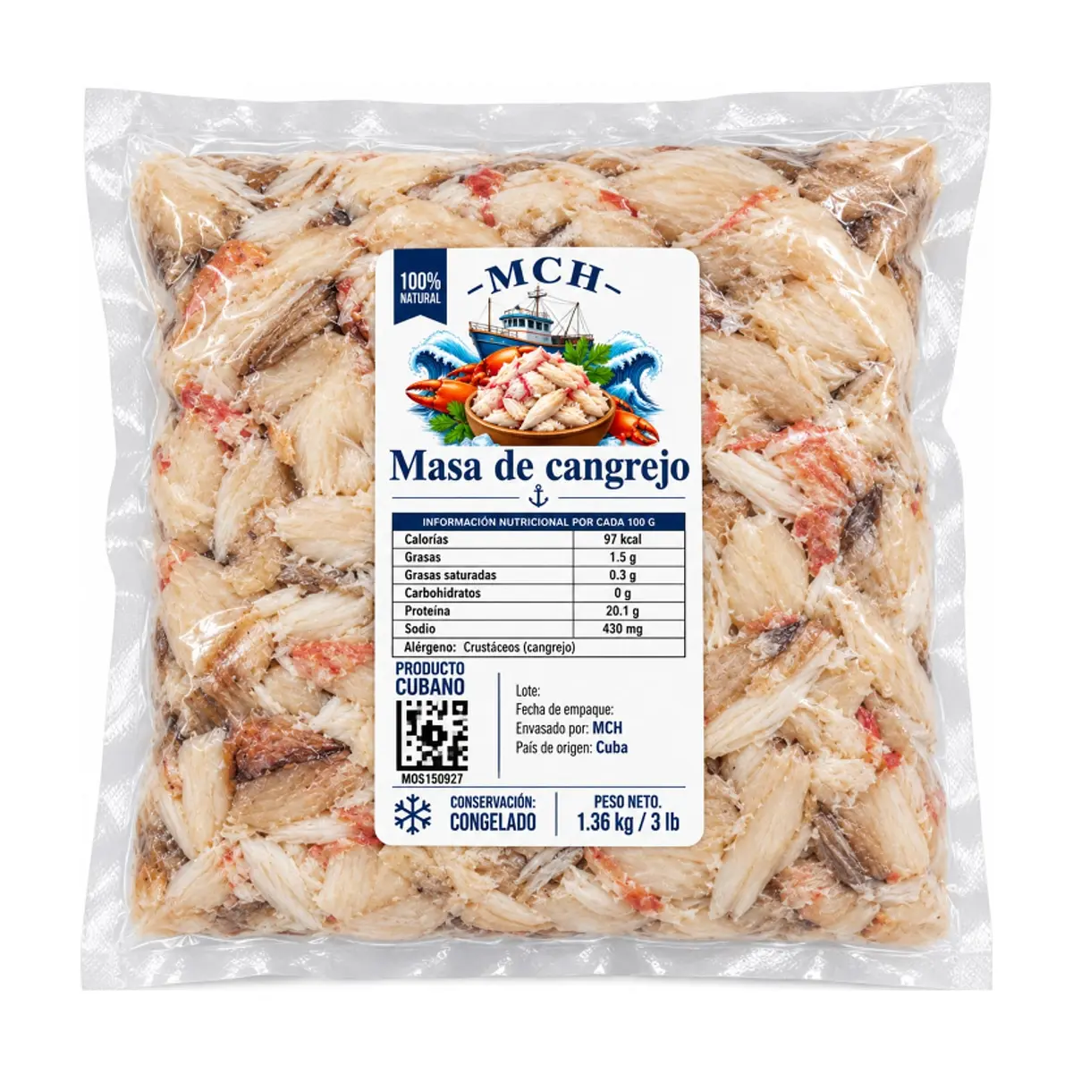 Masa de cangrejo MCH (1.36 kg / 3 lb)