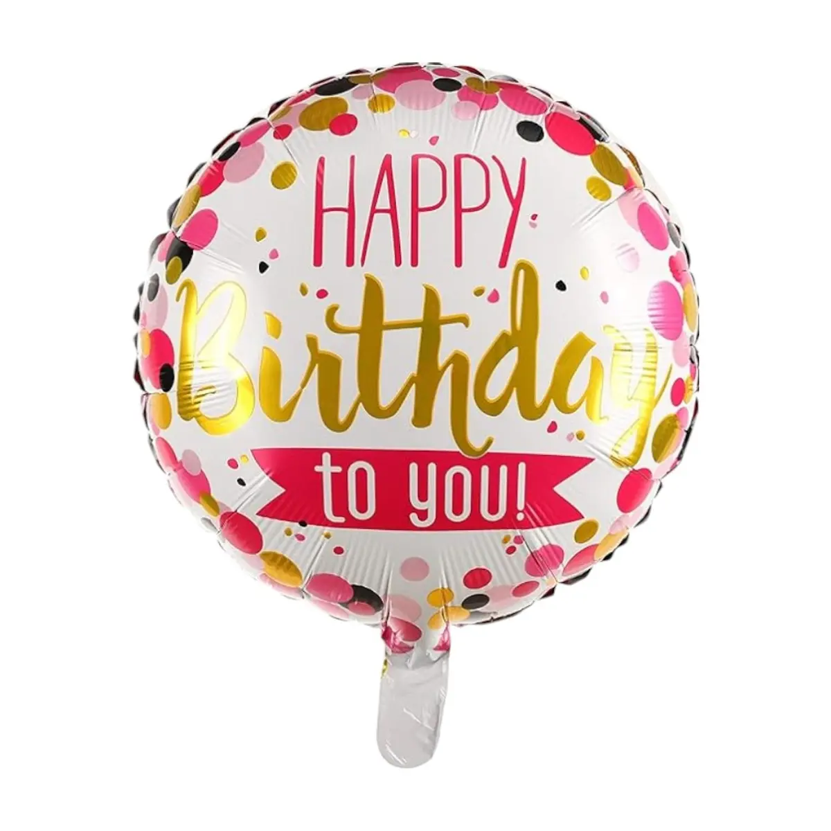 Globo Happy Birthday to you diseño en colores blanco, rosado, dorado Ballons (18 pulgadas)