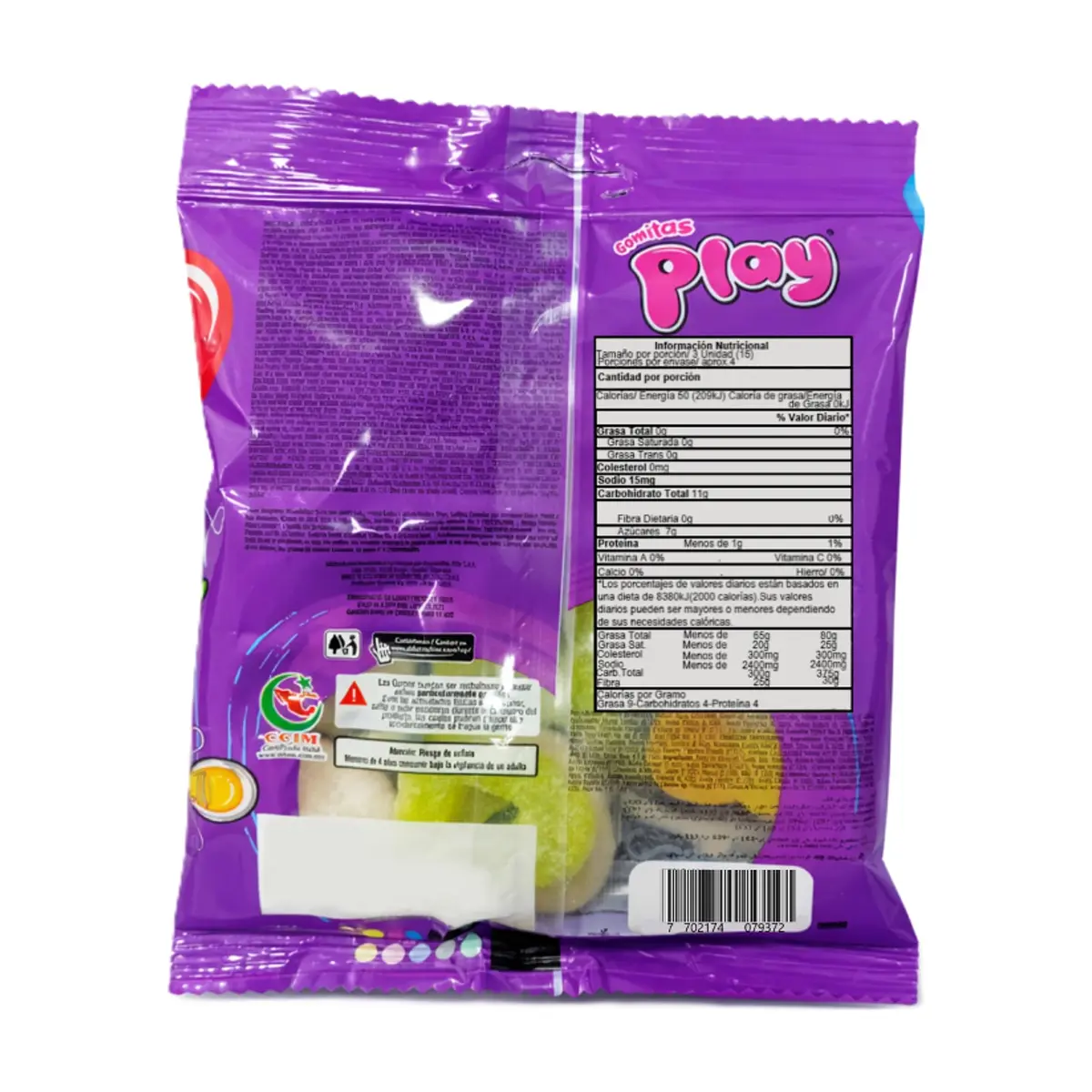 Gomitas de gelatina sabores surtidos a frambuesa, mango y fresa Play (55g / 1.94 oz) - Thumbnail 2